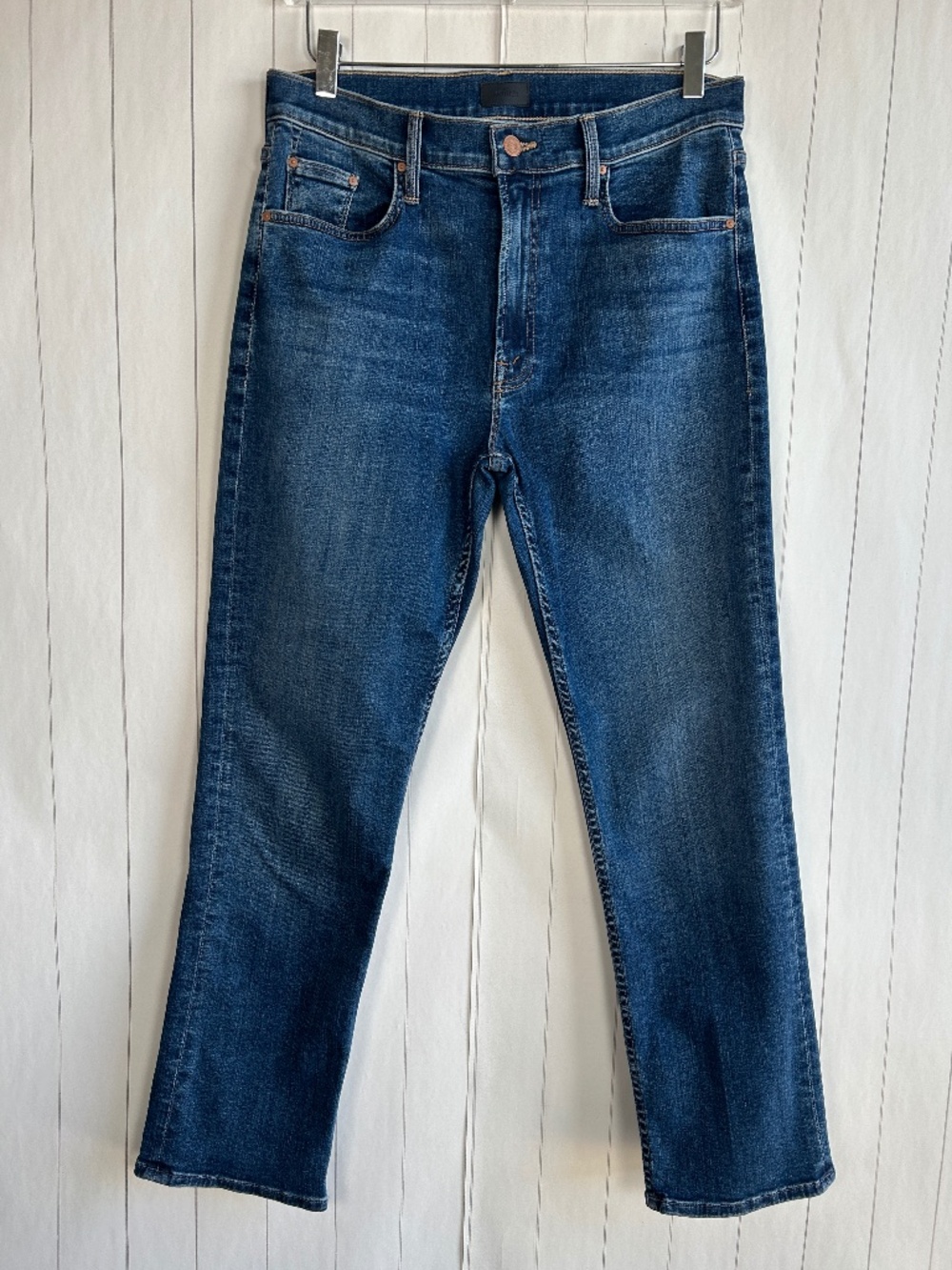 Mother size 31 The Mid Rise Rider Ankle jeans blue Right On dark wash straight